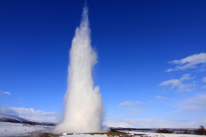 Fontana Geothermal Spa and Golden Circle Tour From Reykjavik - Stop 3: Gullfoss Waterfall With a Glacier in the Distance