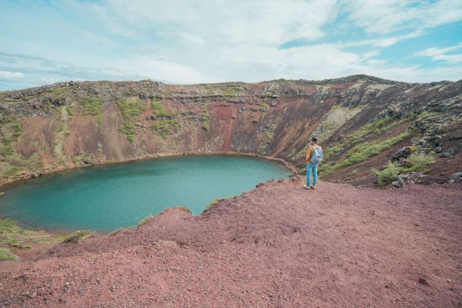 Golden Circle and Kerið Crater Small Group Tour - Kerið Crater Lake: Looking Down into the Aquamarine Caldera