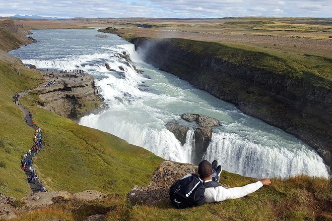 Golden Circle. Private Day Tour from Reykjavik - Gullfoss waterfall: two tiers, massive canyon walls, and glacial clues