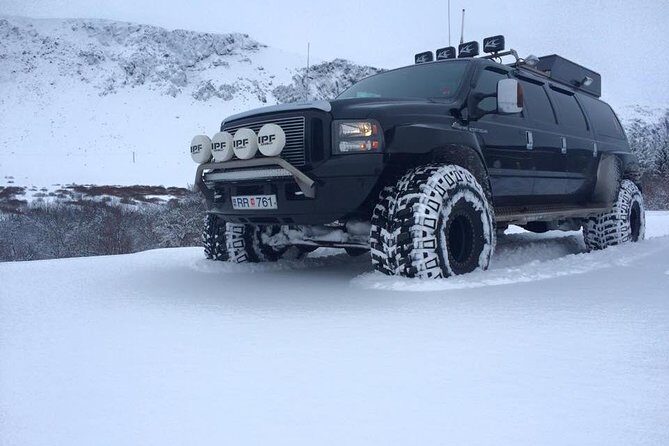 Golden Circle Super Jeep Adventure with Snowmobiling on Glacier - Geysir area and Strokkur: short wait, big payoff